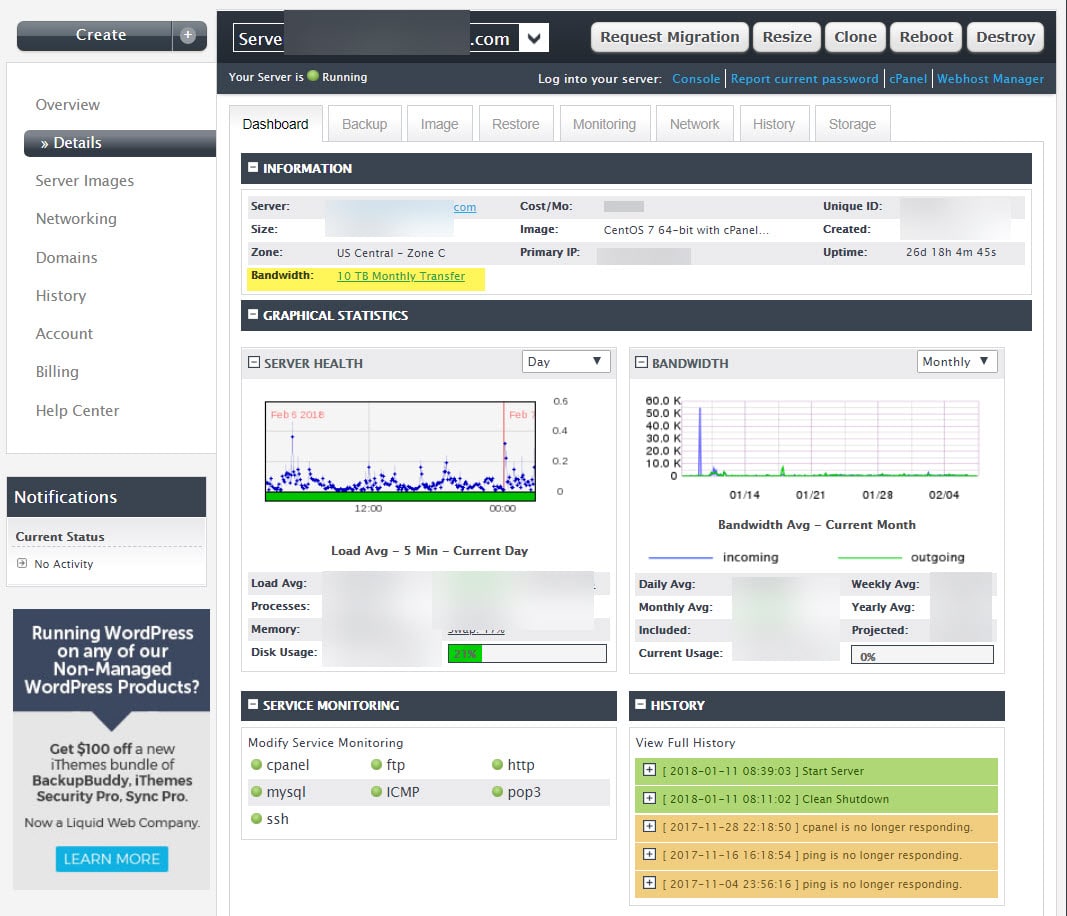 liquid web dashboard Liquid Web Review | User Reviews | Hostingstep 1