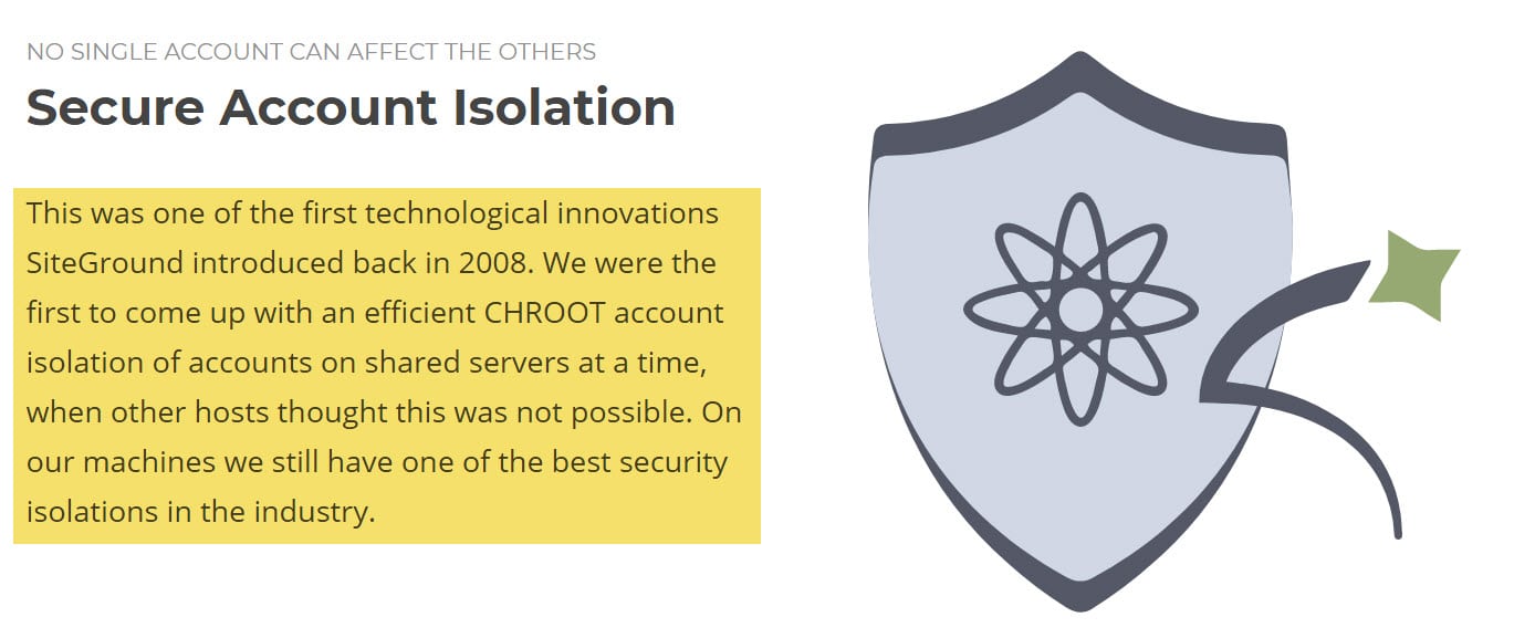 account isolation SiteGround Review | User Reviews | Hostingstep 12