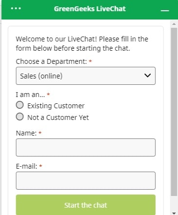 GreenGeeks LiveChat