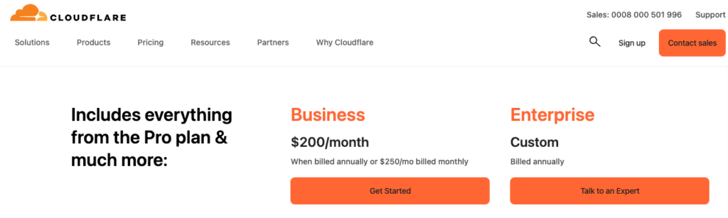Discussing the orginal price of Cloudflare Enterprise